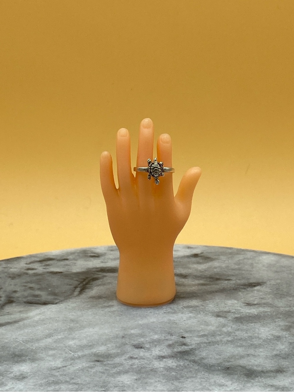 Vintage knuckle ring silver 925 turtle -  00H00F